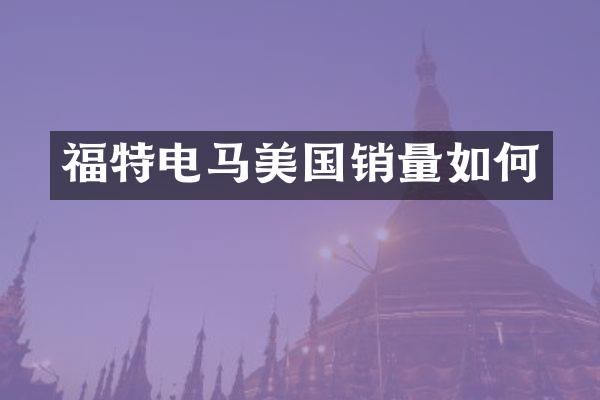 福特电马美国销量如何