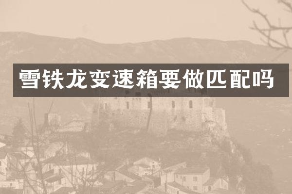 雪铁龙变速箱要做匹配吗