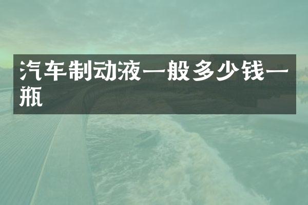 汽车制动液一般多少钱一瓶