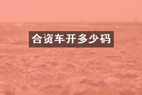 合资车开多少码