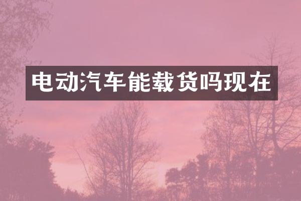 电动汽车能载货吗现在