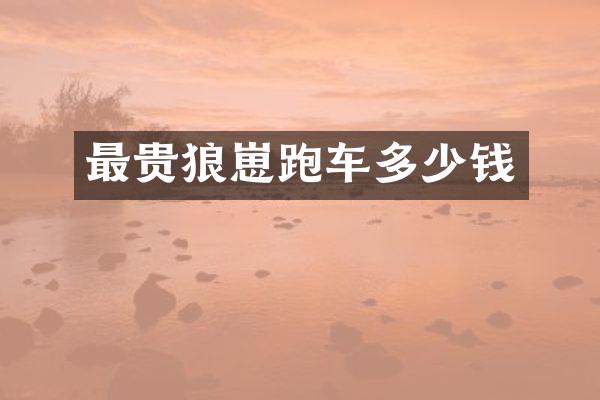 最贵狼崽跑车多少钱