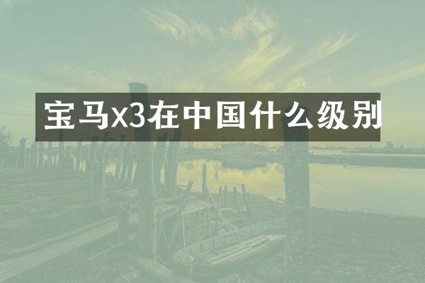 宝马x3在中国什么级别