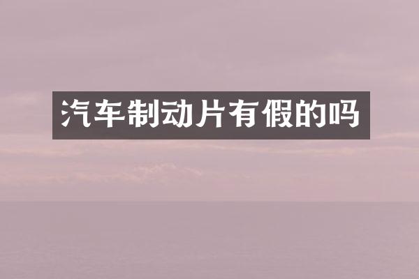 汽车制动片有假的吗
