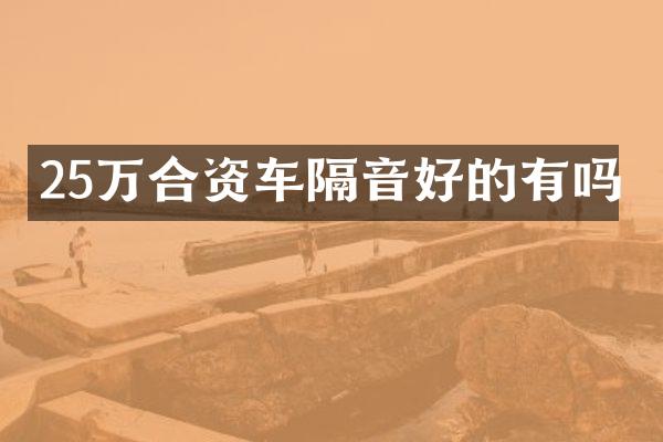 25万合资车隔音好的有吗