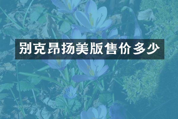 别克昂扬美版售价多少