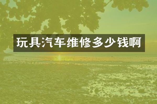 玩具汽车维修多少钱啊