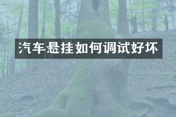 汽车悬挂如何调试好坏