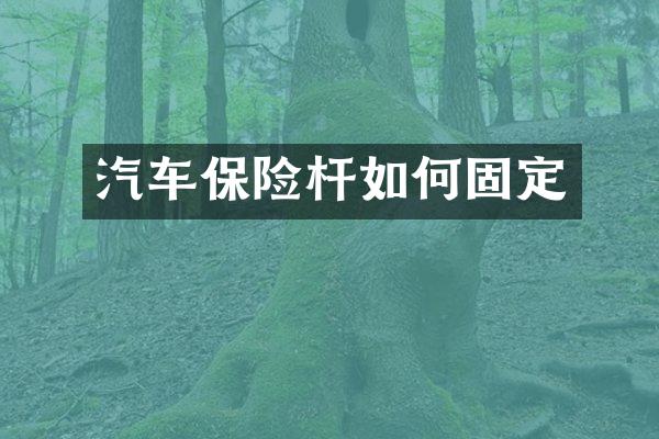汽车保险杆如何固定