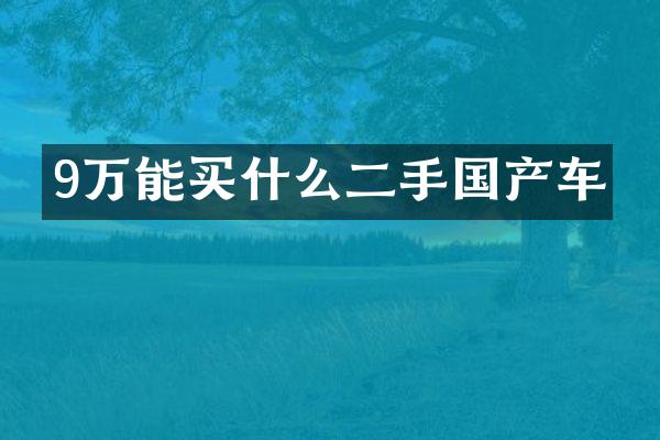 9万能买什么二手国产车