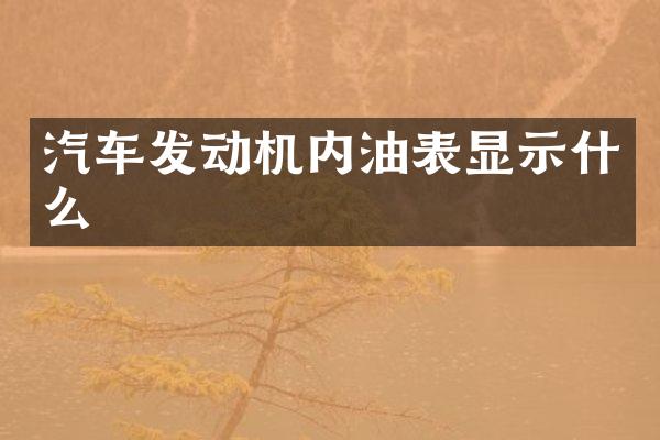 汽车发动机内油表显示什么