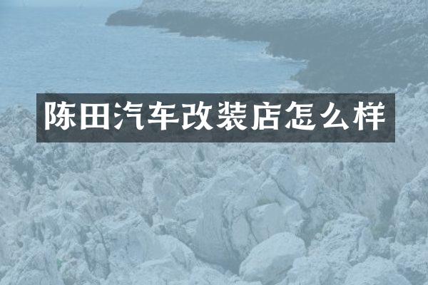 陈田汽车改装店怎么样