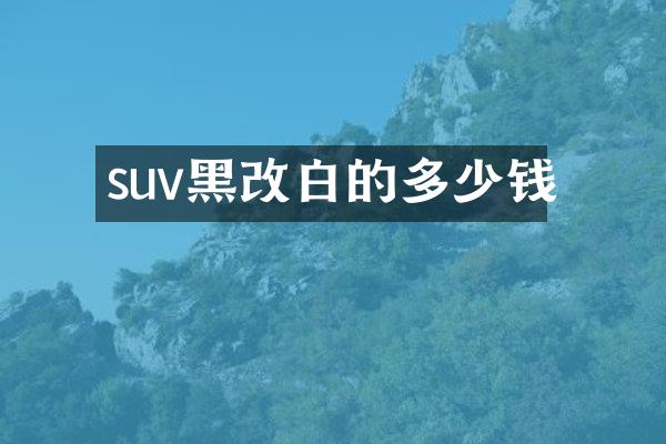 suv黑改白的多少钱
