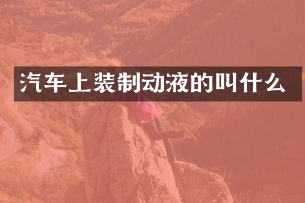 汽车上装制动液的叫什么