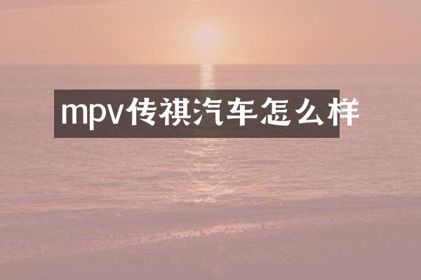 mpv传祺汽车怎么样