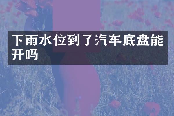 下雨水位到了汽车底盘能开吗