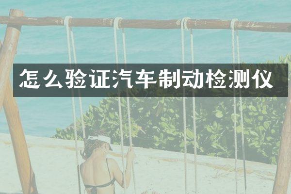 怎么验证汽车制动检测仪