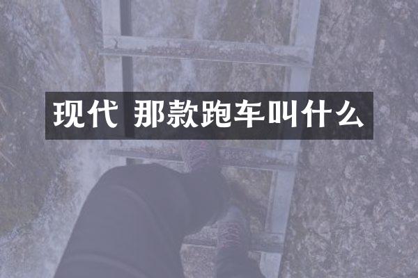 现代 那款跑车叫什么