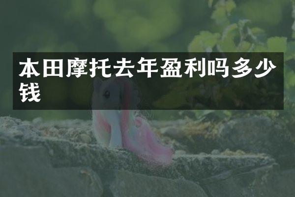 本田摩托去年盈利吗多少钱