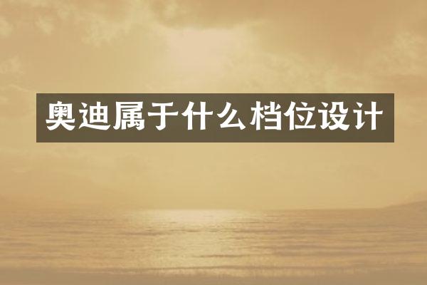 奥迪属于什么档位设计