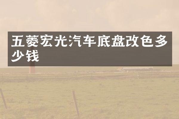 五菱宏光汽车底盘改色多少钱