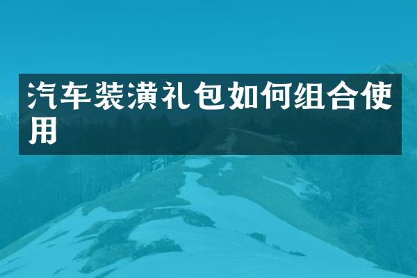 汽车装潢礼包如何组合使用