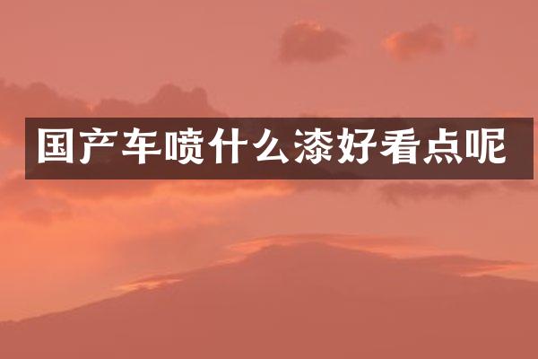 国产车喷什么漆好看点呢