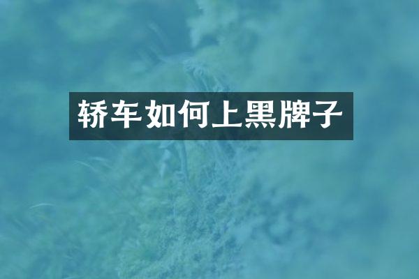 轿车如何上黑牌子