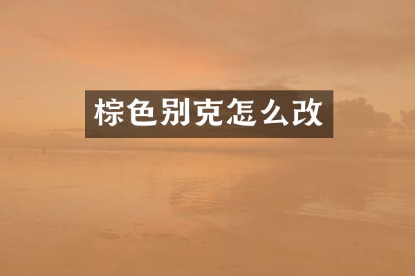 棕色别克怎么改