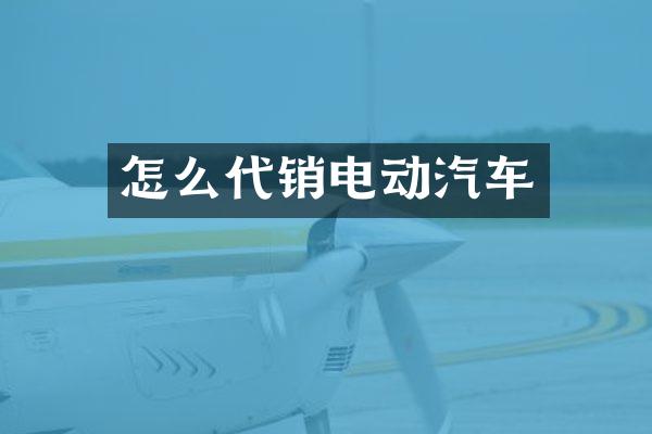 怎么代销电动汽车