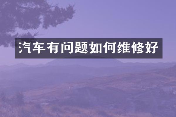 汽车有问题如修好