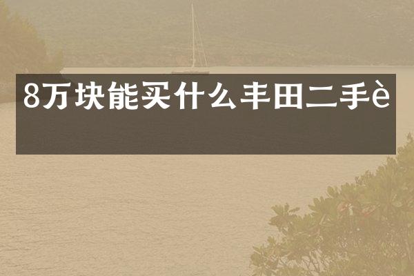 8万块能丰田二手车