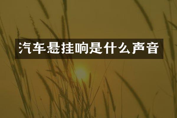 汽车悬挂响是什么声音