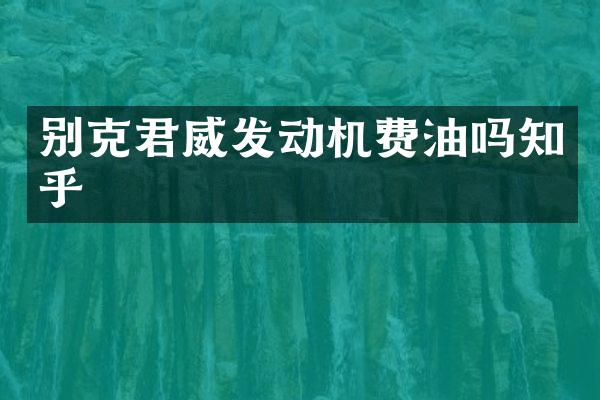 别克君威发动机费油吗知乎