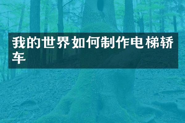 我的世界如何制作电梯轿车