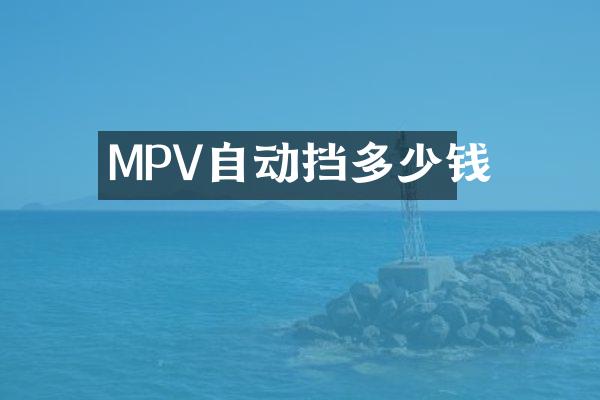 MPV自动挡多少钱