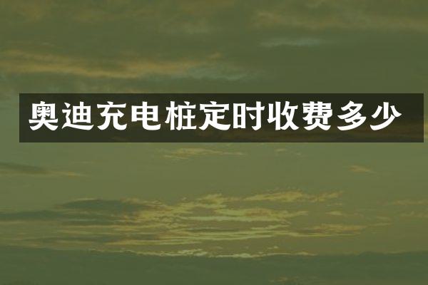 奥迪充电桩定时收费多少
