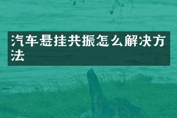 汽车悬挂共振怎么解决方法