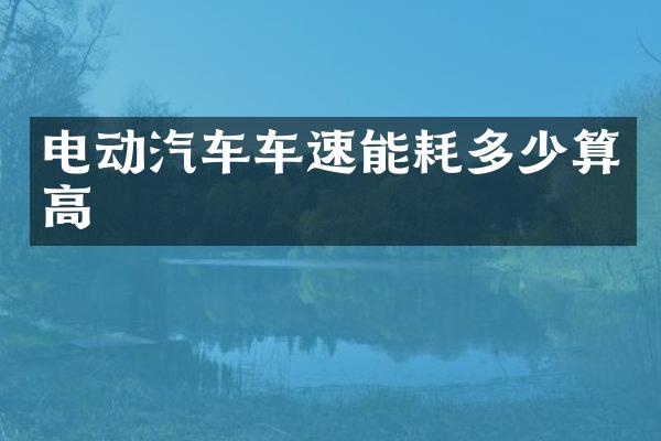 电动汽车车速能耗多少算高