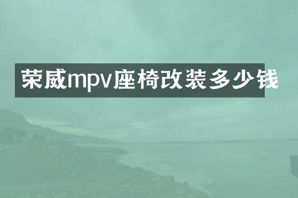 荣威mpv座椅改装多少钱