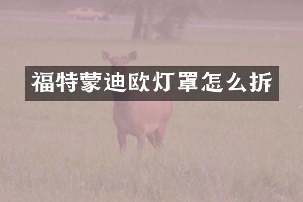 福特蒙迪欧灯罩怎么拆