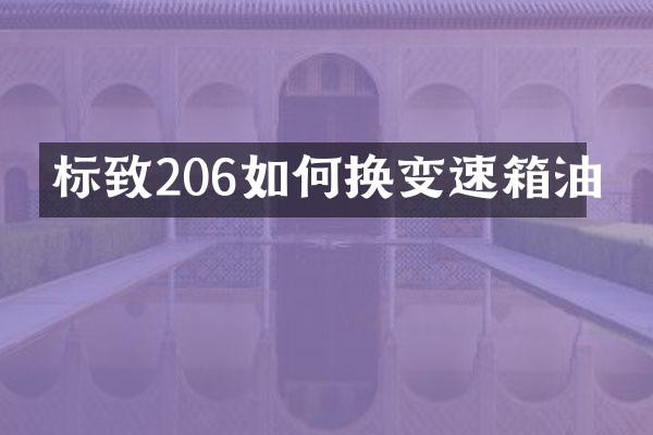 标致206如何换变速箱油