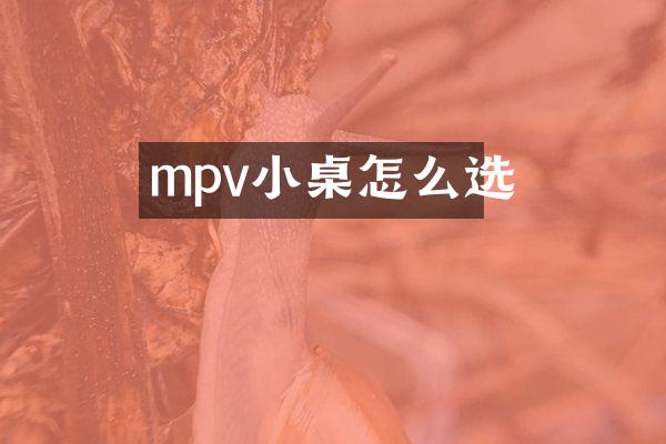 mpv小桌怎么选