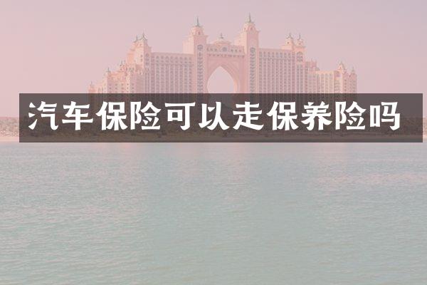 汽车保险可以走保养险吗