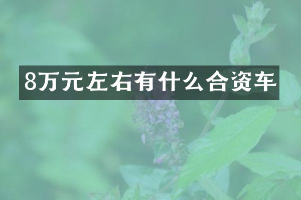 8万元左右有什么合资车