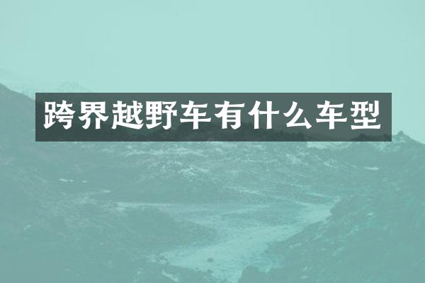 跨界越野车有什么车型