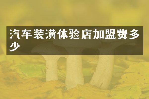 汽车装潢体验店加盟费多少