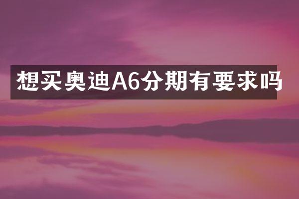 想买奥迪A6分期有要求吗