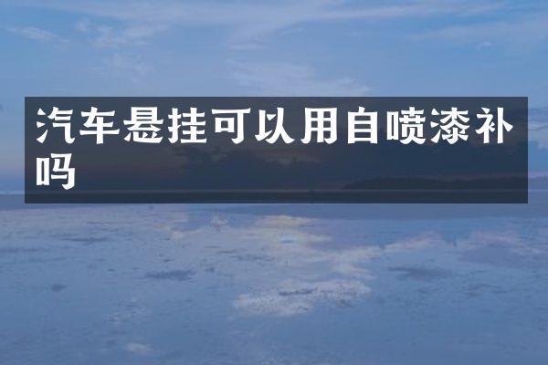 汽车悬挂可以用自喷漆补吗