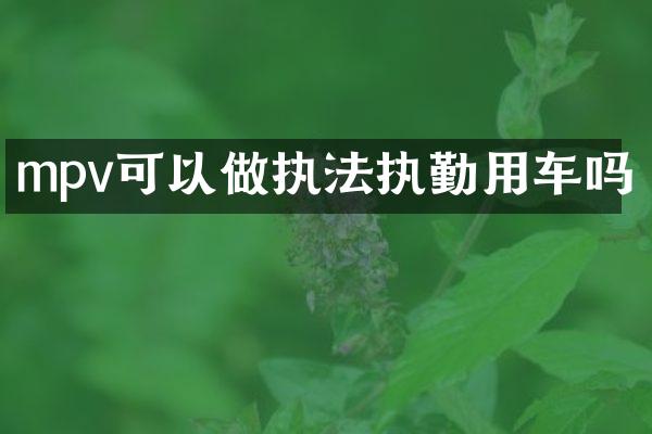 mpv可以做执法执勤用车吗